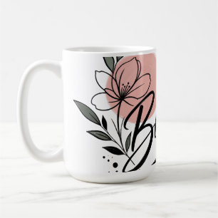Elegante Waterverf Bloemenboeket Vintage Bloemen W Koffiemok