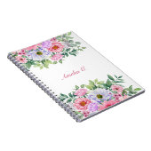 Elegante Waterverf Bloemenboeket Wit Notitieboek (Rechterzijde)