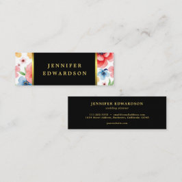 Elegante waterverf bloemenboho professional mini visitekaartje