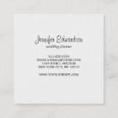 Elegante waterverf bloemenboho professional vierkante visitekaartje (Achterkant)