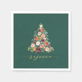 Elegante Waterverf Bloemenboom vakantie Servet