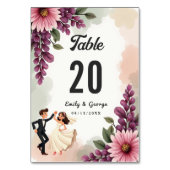 Elegante Waterverf Bloemenbruid Bruidegom Chic Wed Kaart (Achterkant)