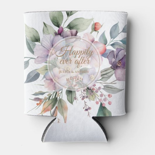 Elegante Waterverf bloemenbruiloft Blikjeskoeler (Voorkant)