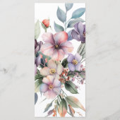 Elegante waterverf bloemenbruiloft Menukaart (Achterkant)