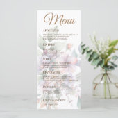 Elegante waterverf bloemenbruiloft Menukaart (Staand voorkant)
