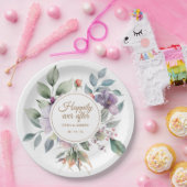 Elegante Waterverf bloemenbruiloft Papieren Bordje (Feest)