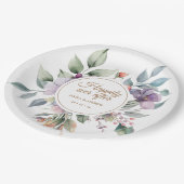 Elegante Waterverf bloemenbruiloft Papieren Bordje (Gekanteld)