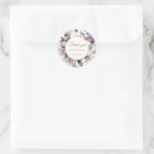 Elegante Waterverf bloemenbruiloft Ronde Sticker (Tas)