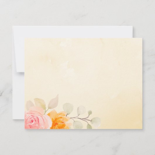 Elegante Waterverf Bloemencrème gepersonaliseerd Notitiekaartje (Achterkant)