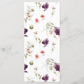 Elegante waterverf bloemendames evenementenmenu menu (Achterkant)