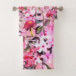 Elegante waterverf bloemendecoratie oogverblindend bad handdoek