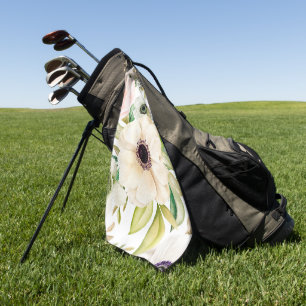 Elegante waterverf bloemendecoratie opvallend golfhanddoek
