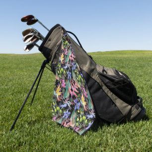 Elegante waterverf bloemendecoratie opvallend golfhanddoek