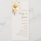 Elegante Waterverf bloemendelicate bruiloft Programmakaart (Voorkant)