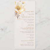 Elegante Waterverf bloemendelicate bruiloft Programmakaart (Achterkant)