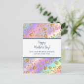 Elegante waterverf bloemendesign voor gelukkige Mo Uitnodiging Briefkaart (Staand voorkant)