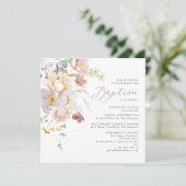 Elegante Waterverf bloemenfoto doop Kaart (Staand voorkant)