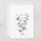 Elegante waterverf bloemenfoto save the date (Voorkant)