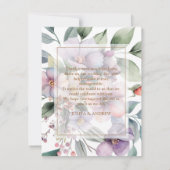 Elegante waterverf bloemenfotobericht bruiloft bedankkaart (Achterkant)