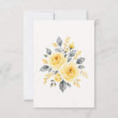 Elegante Waterverf Bloemengeel Grijs QR CODE RSVP Kaartje (Achterkant)