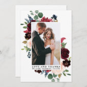 Elegante Waterverf Bloemengroen Liefde Bedankt (Voorkant / Achterkant)