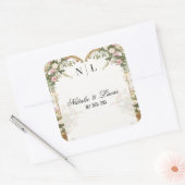 Elegante Waterverf Bloemenhart thema Vierkante Sticker (Envelop)