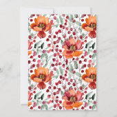 Elegante Waterverf bloemenherfstbruiloft Kaart (Achterkant)