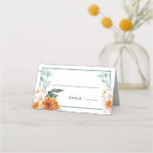 Elegante Waterverf bloemenherfstbruiloft Plaatskaartje (Achterkant)