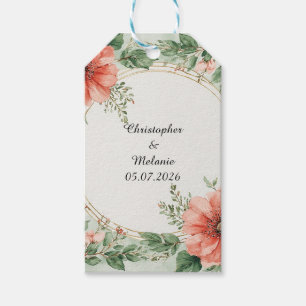 Elegante waterverf bloemenkader cadeaulabel