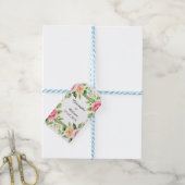 Elegante waterverf bloemenkader  cadeaulabel (Met Touw)