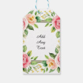 Elegante waterverf bloemenkader  cadeaulabel (Achterkant)