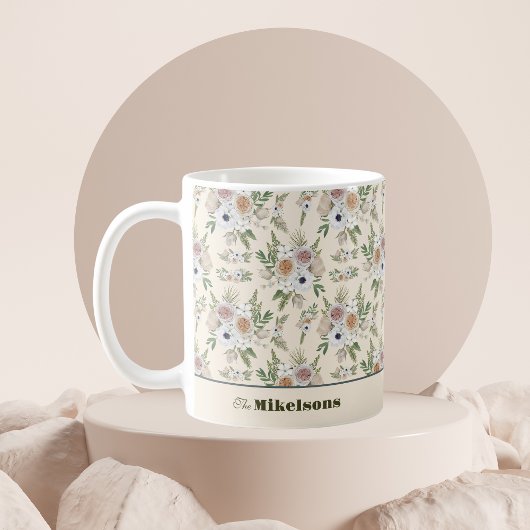 Elegante Waterverf bloemenkerst Koffiemok