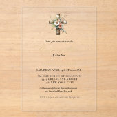 Elegante Waterverf Bloemenkruis bevestiging Acryl Uitnodigingen (Voorkant)