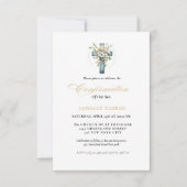 Elegante Waterverf Bloemenkruis bevestiging Kaart (Voorkant)