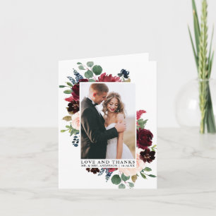 Elegante Waterverf Bloemenliefde Bedankt Note