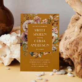 Elegante waterverf bloemenmosterd sinaasappel Swee Kaart