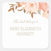 Elegante Waterverf bloemennaam Bookplate Label (Voorkant)