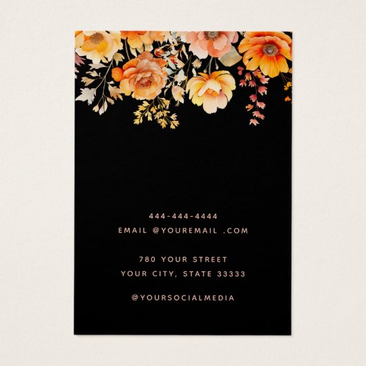 Elegante waterverf bloemenoorbel display kaart (Achterkant)