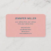 Elegante waterverf bloemenpastel donkerblauw visitekaartje (Achterkant)