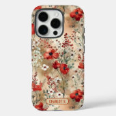 Elegante Waterverf Bloemenpatroon gepersonaliseerd Case-Mate iPhone Case (Achterkant)