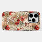 Elegante Waterverf Bloemenpatroon gepersonaliseerd Case-Mate iPhone Case (Achterkant (horizontaal))