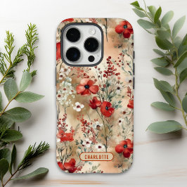 Elegante Waterverf Bloemenpatroon gepersonaliseerd iPhone 16 Pro Hoesje