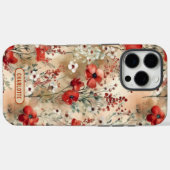 Elegante Waterverf Bloemenpatroon gepersonaliseerd Case-Mate iPhone Case (Achterkant (horizontaal))