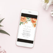 Elegante Waterverf Bloemenperzik bruiloft Kaart