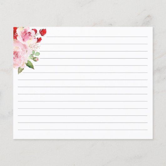 Elegante Waterverf bloemenrecept Kaart (Achterkant)