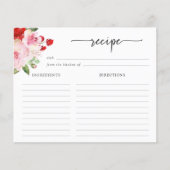 Elegante Waterverf bloemenrecept Kaart (Voorkant)