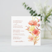 Elegante Waterverf bloemenroest terracotta bruilof Kaart (Staand voorkant)