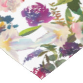 Elegante Waterverf Bloemenroze Paarse wit groen Tafelkleed (Gekanteld)