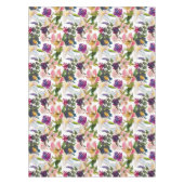 Elegante Waterverf Bloemenroze Paarse wit groen Tafelkleed (Voorkant)