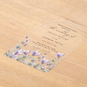 Elegante waterverf bloemenscript bruiloft acryl uitnodigingen (Laagn)